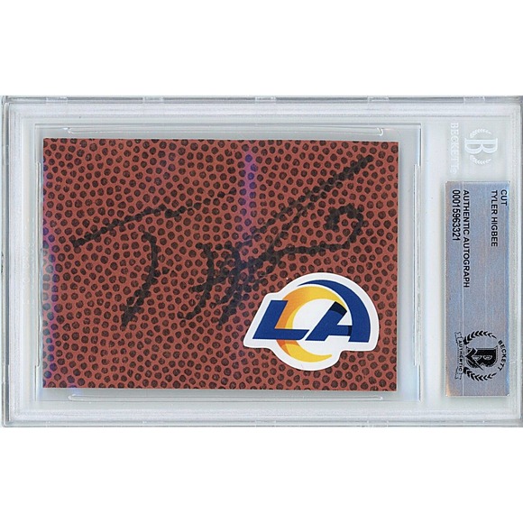Tyler Higbee Autographed Football Cut Los Angeles Rams Beckett Authentic LA COA - Picture 1 of 5